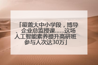 覆盖大中小学段，博导、企业总监授课……这场人工智能素养提升高研班参与人次达30万