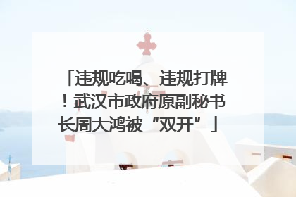 违规吃喝、违规打牌！武汉市政府原副秘书长周大鸿被“双开”