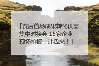 赛后首场成果转化供需集中对接会 15家企业现场拍板：让我来！