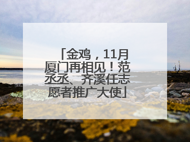 金鸡，11月厦门再相见！范丞丞、齐溪任志愿者推广大使
