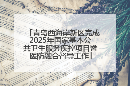 青岛西海岸新区完成2025年国家基本公共卫生服务疾控项目暨医防融合督导工作