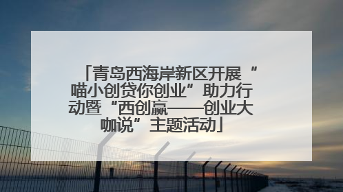 青岛西海岸新区开展“喵小创贷你创业”助力行动暨“西创赢——创业大咖说”主题活动