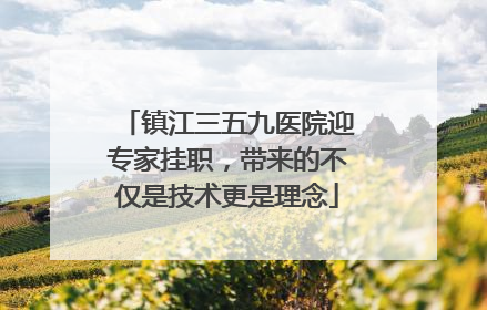 镇江三五九医院迎专家挂职，带来的不仅是技术更是理念