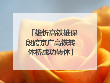 雄忻高铁雄保段跨京广高铁转体桥成功转体