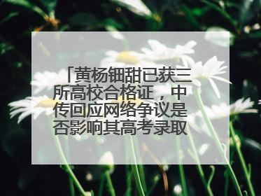 黄杨钿甜已获三所高校合格证，中传回应网络争议是否影响其高考录取：符合录取条件就能录取