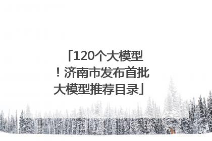 120个大模型！济南市发布首批大模型推荐目录