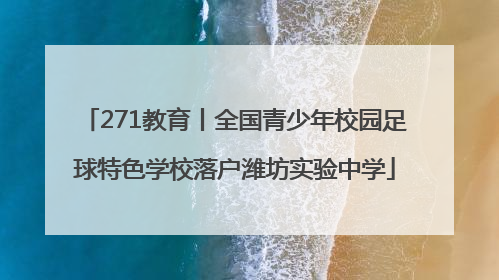 271教育丨全国青少年校园足球特色学校落户潍坊实验中学
