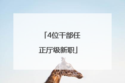 4位干部任正厅级新职
