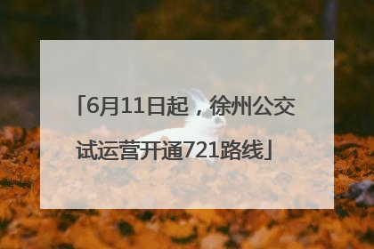 6月11日起，徐州公交试运营开通721路线