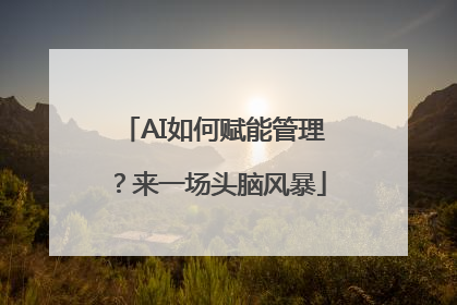 AI如何赋能管理？来一场头脑风暴